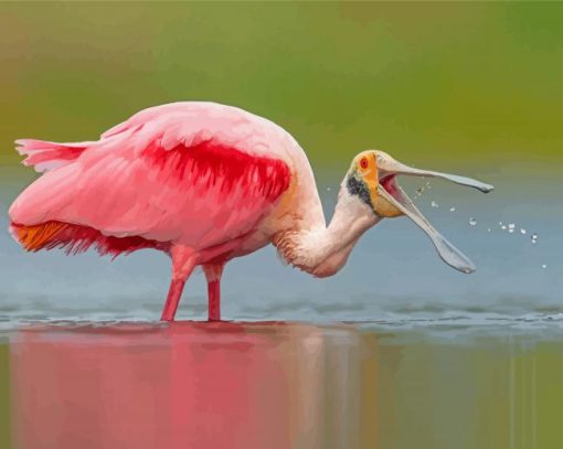 Aesthetic Roseate Spoonbill Paint By Numbers