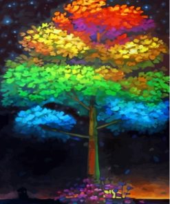 Aesthetic Colorful Tree Paint By Numbers