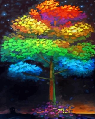 Aesthetic Colorful Tree Paint By Numbers