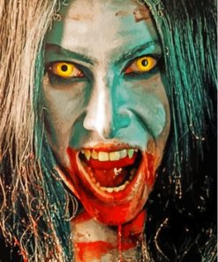 Aesthetic Creepy Female Vampire Paint By Numbers