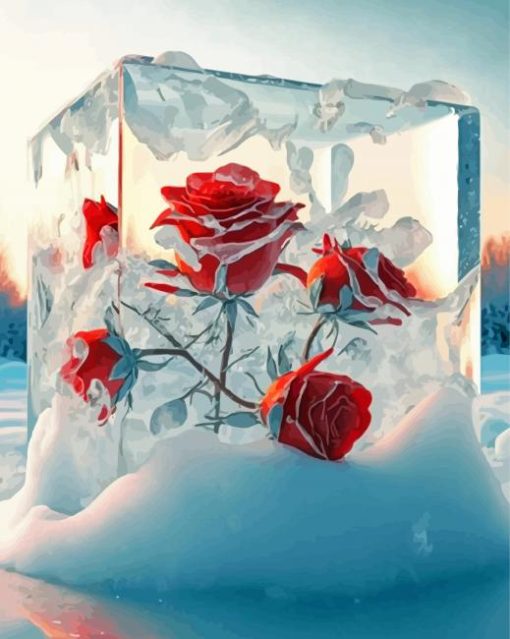 Aesthetic Frozen Roses Paint By Numbers