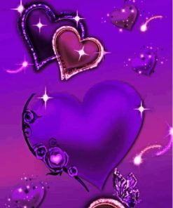Aesthetic Purple Hearts Paint By Numbers