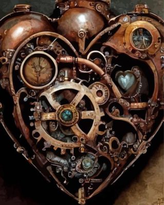 Steampunk Heart Paint By Numbers