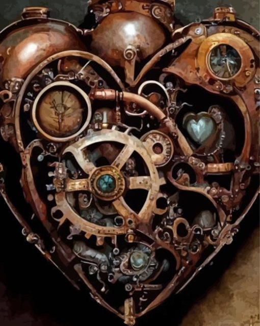 Steampunk Heart Paint By Numbers