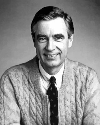 Black And White Mister Rogers Paint By Numbers