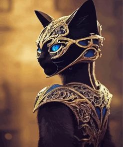 Black Warrior Cat Paint By Numbers