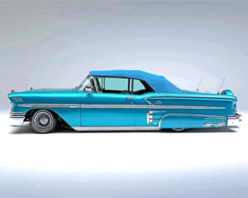 Blue 1958 Chevy Impala Paint By Numbers