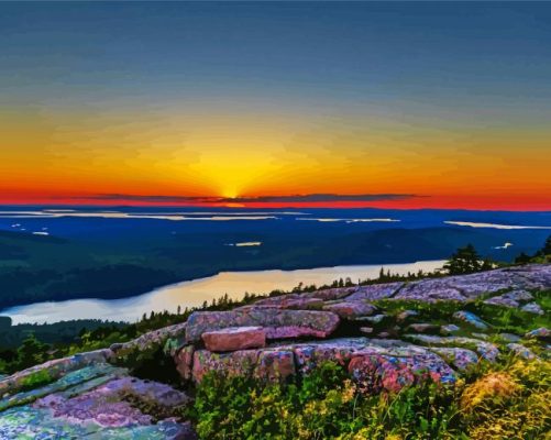 Cadillac Mountain Sunset Paint By Numbers