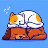 Cute Sleeping Dog And Cat Art Paint By Numbers