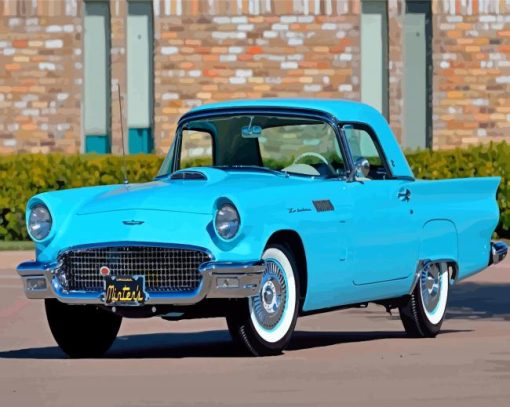 Cyan 1957 Thunderbird Car Paint By Numbers