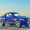 Dark Blue Classic Ford Mustang Paint By Numbers
