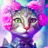 Floral Alien Cat Paint By Numbers