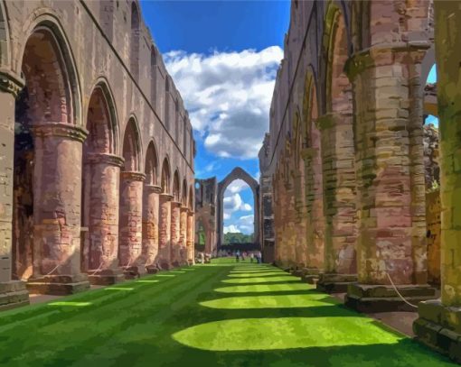 Fountains Abbey Historical Monument Paint By Numbers