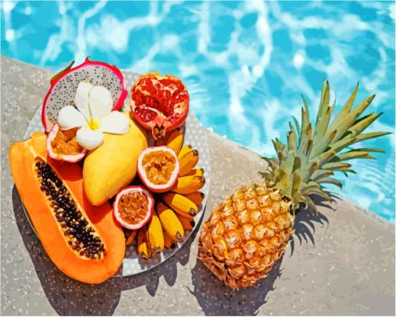 Fruit Plate By Pool Paint By Numbers