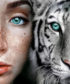Girl With Freckles And Tiger Paint By Numbers