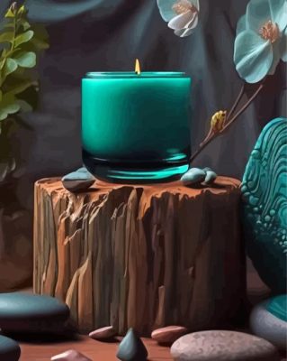 Green Candle Paint By Numbers