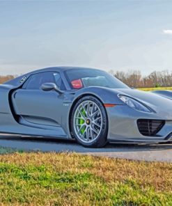 Grey Porsche 918 Paint By Numbers