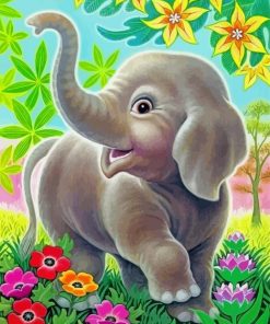 Happy Elephant Baby Paint By Numbers