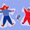 Man And Woman And Cat Snow Angels Paint By Numbers