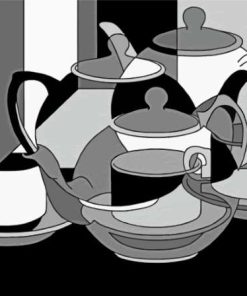 Monochrome Cubist Still Life Paint By Numbers