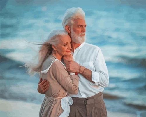 Cute Old Couple In Love Paint By Numbers