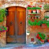 Old Italian Door With Flowers Paint By Numbers