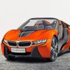 Orange Bmw I8 Sport Car Paint By Numbers