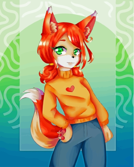 Orange Girl With Fox Paint By Numbers