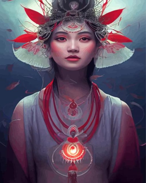 Powerful Asian Girl Paint By Numbers