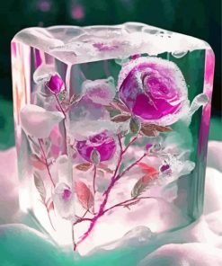 Purple Frozen Roses Paint By Numbers
