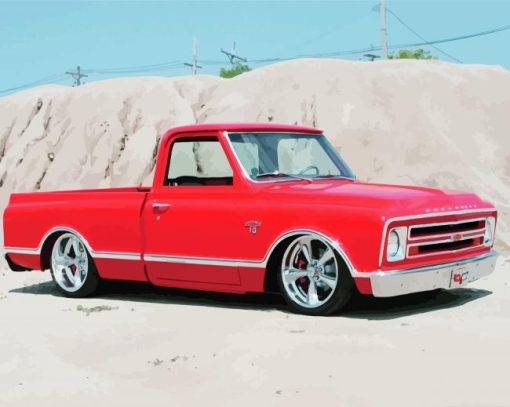 Red 68 Chevy Truck Paint By Numbers