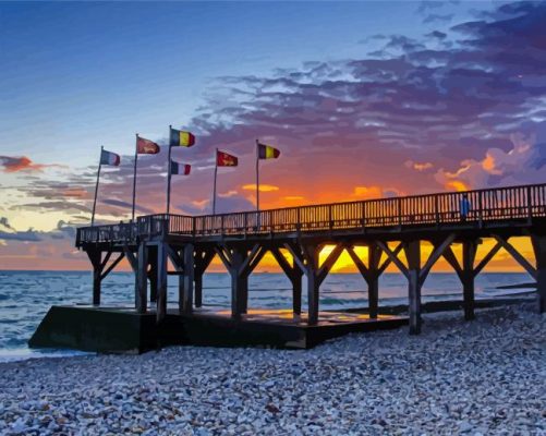 Sainte Adresse Beach Pier Paint By Numbers