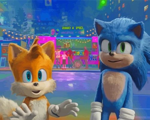 Sonic And Tails The Hedgehog Paint By Numbers