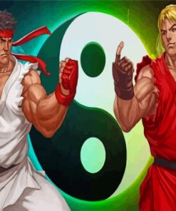Street Fighter Ryu And Ken Anime Paint By Numbers