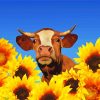 Sunflower Cow Paint By Numbers