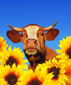 Sunflower Cow Paint By Numbers