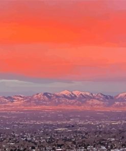 Sunrise Over The Salt Lake Valley Oquirrh Mountains Paint By Numbers