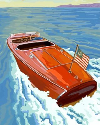 Vintage Boat Paint By Numbers