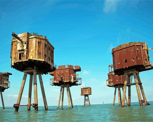 Whitstable Sea Forts Paint By Numbers