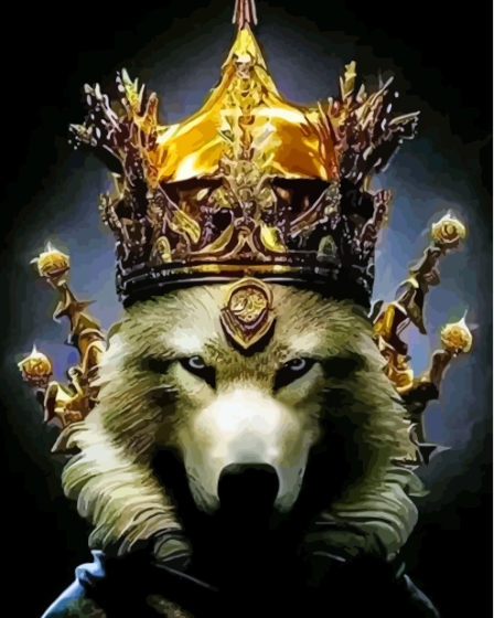 Wolf With Crown Paint By Numbers