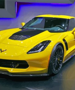 Yellow Chevrolet Corvette Paint By Numbers