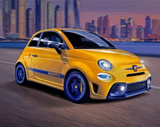 Yellow Fiat Abarth Car Paint By Numbers