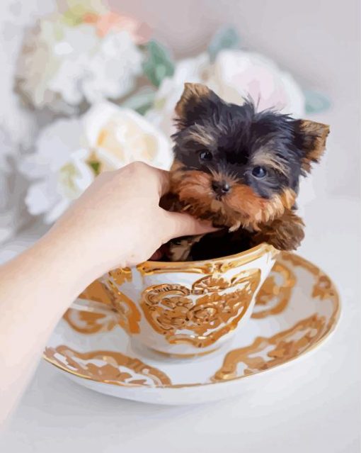 Yorkie Teacup Dog Paint By Numbers