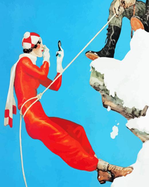 Abseiling Woman Paint By Numbers