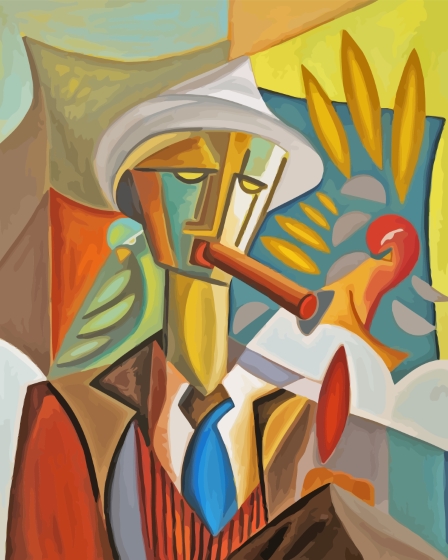 Abstract Man And Cigar Paint By Numbers