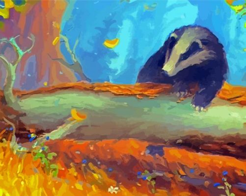 Abstract Badger Cartoon Paint By Numbers