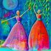 Abstract Women Dancing On Water Paint By Numbers
