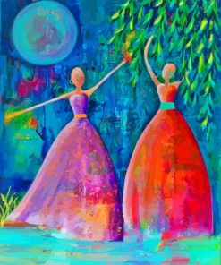 Abstract Women Dancing On Water Paint By Numbers