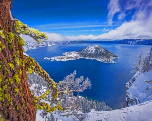 Aesthetic Crater Lake Paint By Numbers