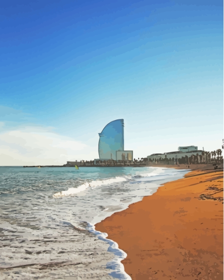 Barcelona Beach Shore Paint By Numbers